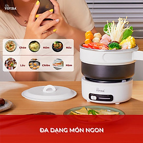 Mua Nồi lẩu điện mini đa năng chống dính cao cấp Homea2z  combo bếp và nồi có tay cầm gấp gọn thông minh  nồi mini du lịch