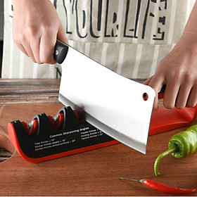 Kitchen Knife Sharpener Adjustable Scissor Knife Sharpening Tool Black Red