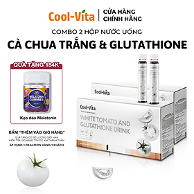 Combo 2 Hộp Nước Uống Cà Chua Trắng Hỗ Trợ Sáng Da Kết Hợp Glutathione, Niacinamide, Collagen Peptide, Vitamin C Coolvita Hỗ Trợ Đều Màu Da Dưỡng Da Ẩm Mịn (6 chai × 25 ml)/hộp - Thực Phẩm Bổ Sung