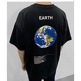Áo thun nam nữ form rộng tay lỡ Unisex EARTH Freesize dưới 70kg