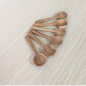 Mua Bộ 6 thìa  muỗng gỗ KEO nhỏ múc gia vị màu gỗ sáng 9cmx3cm-TG21