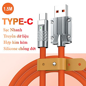 Mua Cáp sạc nhanh 120w cá mập bọc thép USB  ra Type C dây silicon dài 1.5m - hàng chính hãng