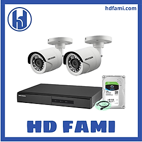 Mua Bộ Camera HIKVISION 2 Mắt FULL HD 1080P - 2.0MPX + Ổ Cứng 1TB - Hàng chính hãng/nhập khẩu
