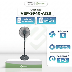 Quạt đứng VEP-SF40-A12R - 3 chế độ gió - Hẹn giờ 7 tiếng - Điều khiển từ xa