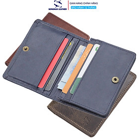 Card Holder Ví Đựng Thẻ Nam Nữ Da Bò Cao Cấp Nhỏ Gọn Gập Đôi Nút Bấm Nhiêu Ngăn Thời Trang Songhan Leather WL00