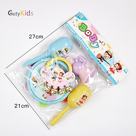 Bộ đồ chơi lục lạc 7 món các nhân vật ngộ nghĩnh, vui nhộn dành cho bé, chất liệu an toàn phù hợp với trẻ nhỏ