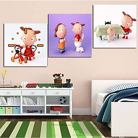 Tranh Canvas treo tường nghệ thuật | Tranh bộ nghệ thuật 3 bức | HLB_261