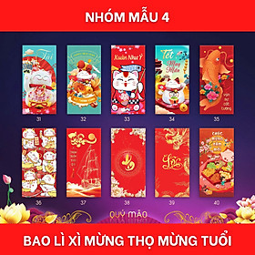 SET 50/10 Bao lì xì Mừng Xuân Mừng tuổi chúc Năm mới mẫu ngẫu nhiên