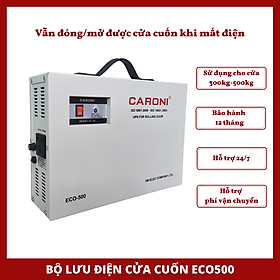 Bộ lưu điện cửa cuốn Caroni ECO500, Dùng cho motor 300kg-500kg, mới 100%, Bảo hành 12 tháng