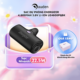 Mua Sạc dự phòng Energizer 4 600mAh 3.6V Li-ion UE4600PQBK Sạc nhanh PD 22.5W  bảo hành 24 tháng 1 đổi 1 - Hàng chính hãng