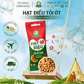 Hạt Điều Tỏi Ớt Bà Tư Bình Phước 30g – Cay Nồng Trọn Vị, Giòn Rụm Từng Hạt