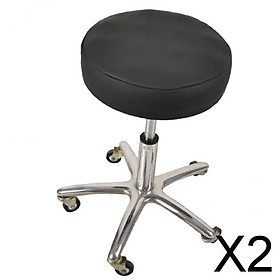 2xStretchy Round Bar Stool Cover Chair Seat Cushion 40cm Black