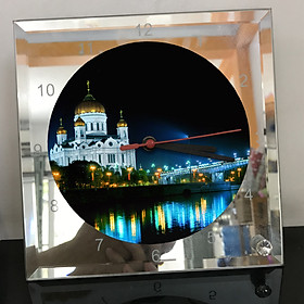Mua Đồng hồ thủy tinh vuông 20x20 in hình Cathedral Of Christ the saviour (8) . Đồng hồ thủy tinh để bàn trang trí đẹp chủ đề tôn giáo
