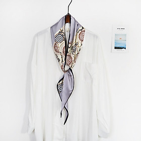 Khăn quàng cổ lụa mềm kiểu mới họa tiết hiện đại AKL100