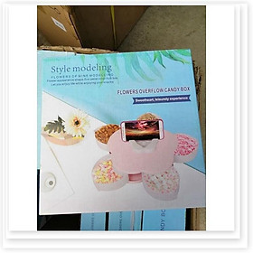 Mua Hộp đựng bánh kẹo mứt tết hướng dương 1 tầng 5 cánh hoa xoay có chỗ để điện thoại