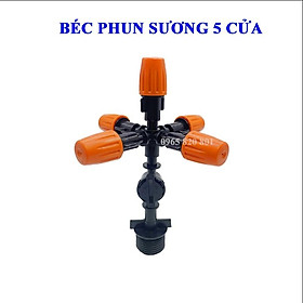 Béc phun sương 5 cửa CAM có van áp chống nhỏ giọt ren 21mm