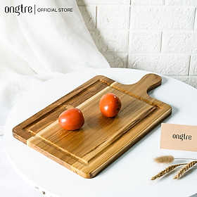 Mua Thớt gỗ Teak ONGTRE cao cấp hình chữ nhật  tròn tay cầm chống mùn  mốc an toàn  thân thiện với môi trường