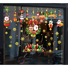 Decal trang trí Noel hít tĩnh điện - Rèm châu và những hộp quà mini