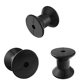 3 Pcs Black 3 Inch Boat Trailer Rubber Keel Roller Sailboat Yacht Accessories