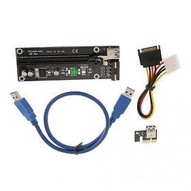 2x PCI-E module 1x to16x Extender Riser Card Adapter SATA Power Cable