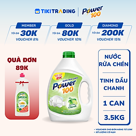 Nước Rửa Chén Can POWER100 Tinh Dầu Chanh 3.5KG