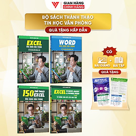 Combo 4 Sách Word, Excel Cơ Bản Đến Nâng Cao, Power Query & Power Pivot Và 150 Thủ Thuật Kèm Video Khóa Học