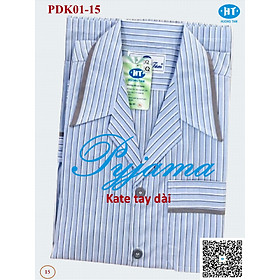 Bộ Pyjama HUONGTAM Kate tay dài nam cao cấp(PDK01). Chất liệu Kate loại tốt:  mềm mại, thoáng mát, không phai màu.