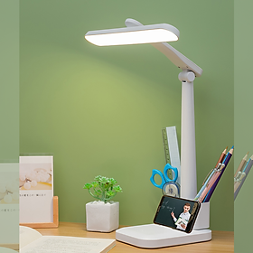 Mua Đèn Bàn Học Chống Cận Có Tích Điện và 3 Chế Độ Sáng LED Cho Bé Dùng Đọc Sách Trang Trí Kèm Ống Bút Di Động - Đèn Học Để Bàn Làm Việc Gấp Gọn Xoay Chiều