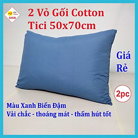 Mua Cặp vỏ gối ngủ cotton tici 50x70cm giá siêu rẻ cho 2 áo gối nhiều màu đẹp
