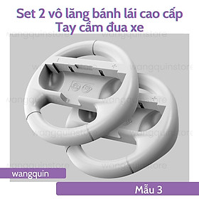 Mua Sẵn VN - Set 2 Vô Lăng Bánh Lái Phụ Kiện Máy Game Nintendo Switch/ Oled/ Lite Tay Cầm Điều Khiển Joycon Game Đua Xe Kart