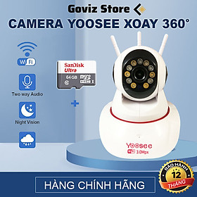 Camera Yoosee Trong Nhà Thế Hệ Mới Ban Đêm Có Màu, Đàm Thoại Hai Chiều Full HD 1080P-Hàng Nhập Khẩu - CAMERA  THẺ 64GB