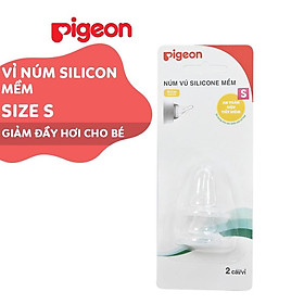 Núm vú cổ hẹp silicone mềm Pigeon (2 cái/vỉ)