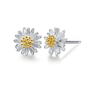 Hoa Tai Nữ Bạc Hiểu Minh HT1002 hoa cúc