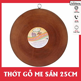 Thớt Gỗ Me Sừn Tròn Loại 25cm Gỗ Tự Nhiên Nguyên Khối Tốt Dùng Bền Đẹp Dày Dặn Bề Mặt Láng Mịn Không Mùn Không Lên Dăm