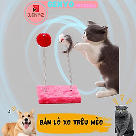 Hình ảnh Đồ chơi bàn bông thú nhún cho mèo nhỏ  - genyo pet toy 209 ( màu giao ngẫu nhiên )