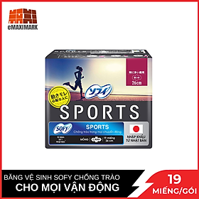 Băng Vệ Sinh Sofy Sports Có Cánh 26cm Gói 19 Miếng