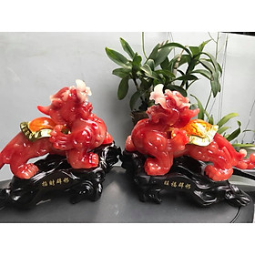 MỘT CẶP TỲ HƯU ĐỎ LỚN 27CM HÚT TÀI HỎA THỔ CHUẨN HỢP RẤT ĐẸP