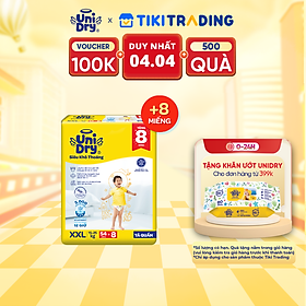 Tã quần UniDry Siêu khô thoáng gói Jumbo mới size XXL