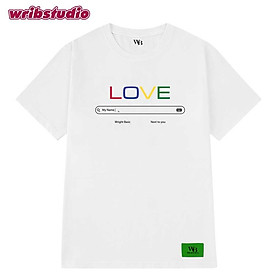 Áo thun trắng đơn giản basic love is my name local brand wrib cotton