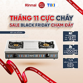 Mua Bếp gas dương Rinnai RV-377(S)N mặt bếp inox và kiềng bếp men - Hàng chính hãng.