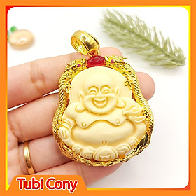 Mặt Dây Chuyền Nam Trái Ngà Phật Di Lặc Rồng Nhả Châu 150522