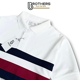 Hình ảnh Áo thun POLO nam phối ngang AROSS cổ trụ bẻ, vải cá sấu cotton cao cấp, chuẩn xịn, trẻ trung - BROTHERS