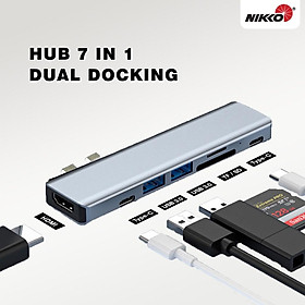 Bộ Hub Dual Docking đôi chuyển đổi 7 cổng USB