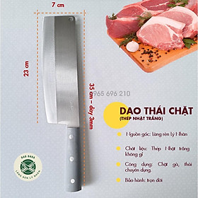 Mua  Dao DAKA - Lý Nhân  Dao thái chặt thép Nhật trắng không gỉ - Chuôi nhựa