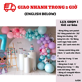 Bộ bong bóng búp bê Lol trang trí sinh nhật cho bé birthday set balloon tcl06
