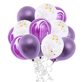 15pcs Agate Confetti Latex Balloon Sets for Wedding Birthday Party Decor