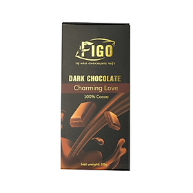 Socola đen nguyên chất 100% cacao không đường Figo 50g