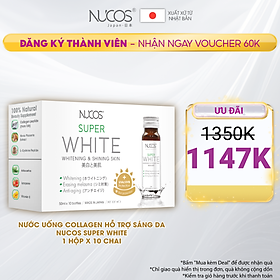 Nước uống Collagen trắng da Nucos Super White hộp 10 chai