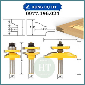 Bộ mũi dao phay gỗ làm cánh cửa bếp cốt 12ly7 - Mũi lưỡi soi máy phay gỗ router cầm tay