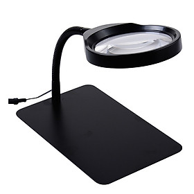 Mua Kính lúp để bàn cao cấp có đèn siêu sáng 10X hỗ trợ sửa chữa  đọc sách báo ( Tặng 01 tô vít mini )